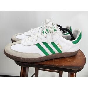 Adidas Samba Green White Brown‎ Size 11 **Flawed**